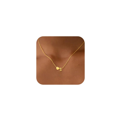 Heart Initial Necklace